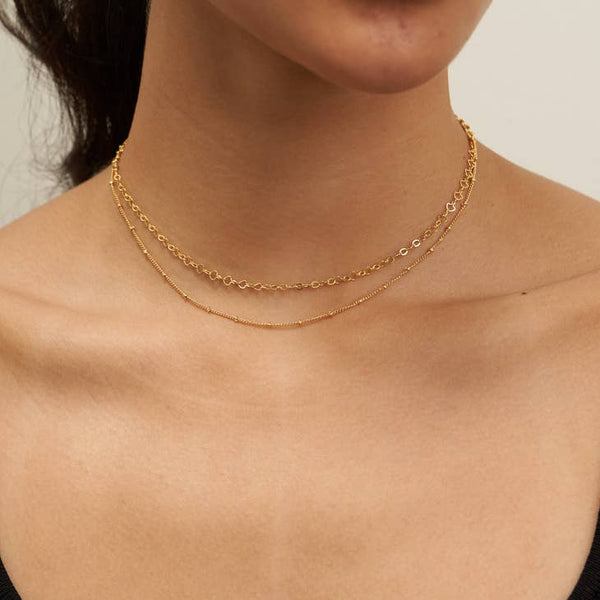 Rosy Brown Satellite Layered Choker Necklace