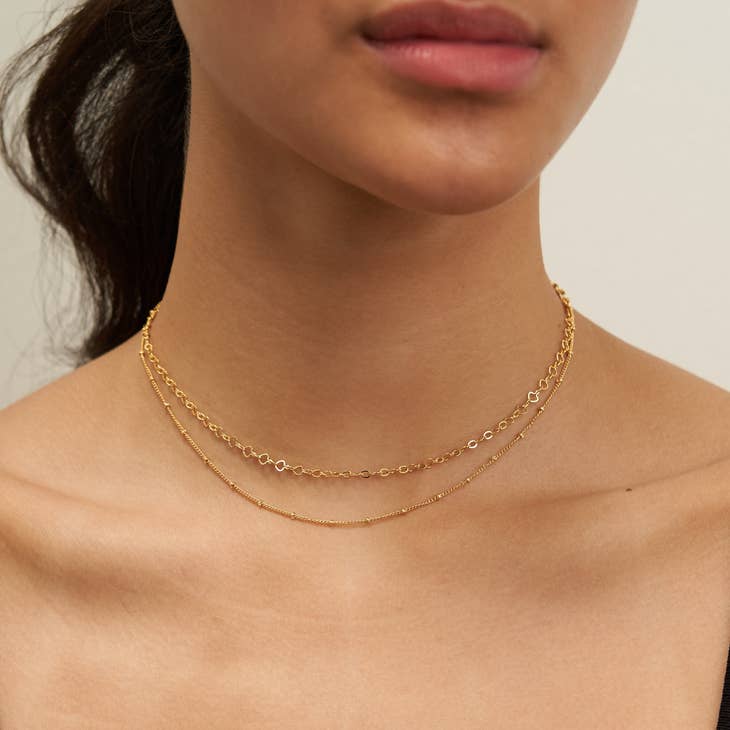 Rosy Brown Satellite Layered Choker Necklace