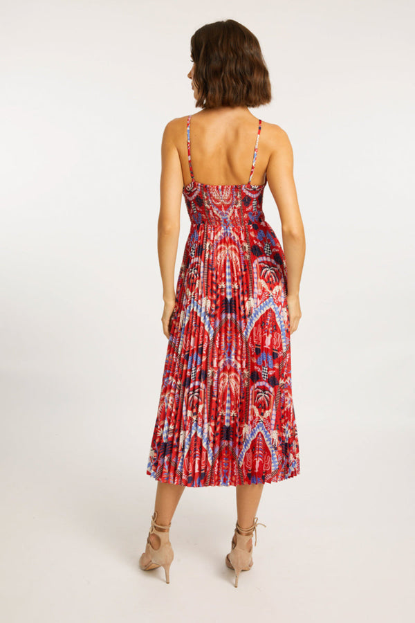 Genevieve Dress in Ruby Tropic