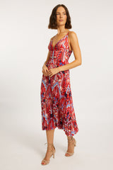 Genevieve Dress in Ruby Tropic