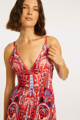 Genevieve Dress in Ruby Tropic