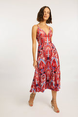 Genevieve Dress in Ruby Tropic