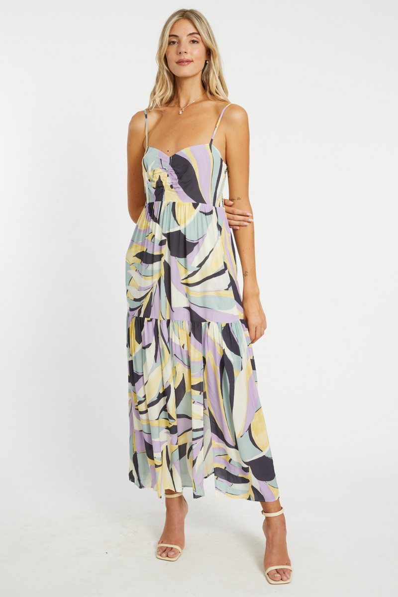 Antique White Isla Dress in Addo Floral Maxi Dress