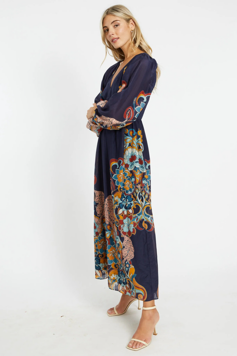 Lavender Mindy Maxi Dress in Cosmic Cheetah Maxi Dress