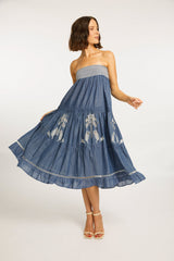 Bianca Skirt in Palm Chambray