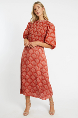 Sienna Lucille Skirt in Ginkgo Breeze Rust Midi Skirt