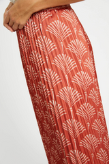 Light Gray Lucille Skirt in Ginkgo Breeze Rust Midi Skirt