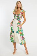 Beige NYX Dress in Amakhala Midi Dress