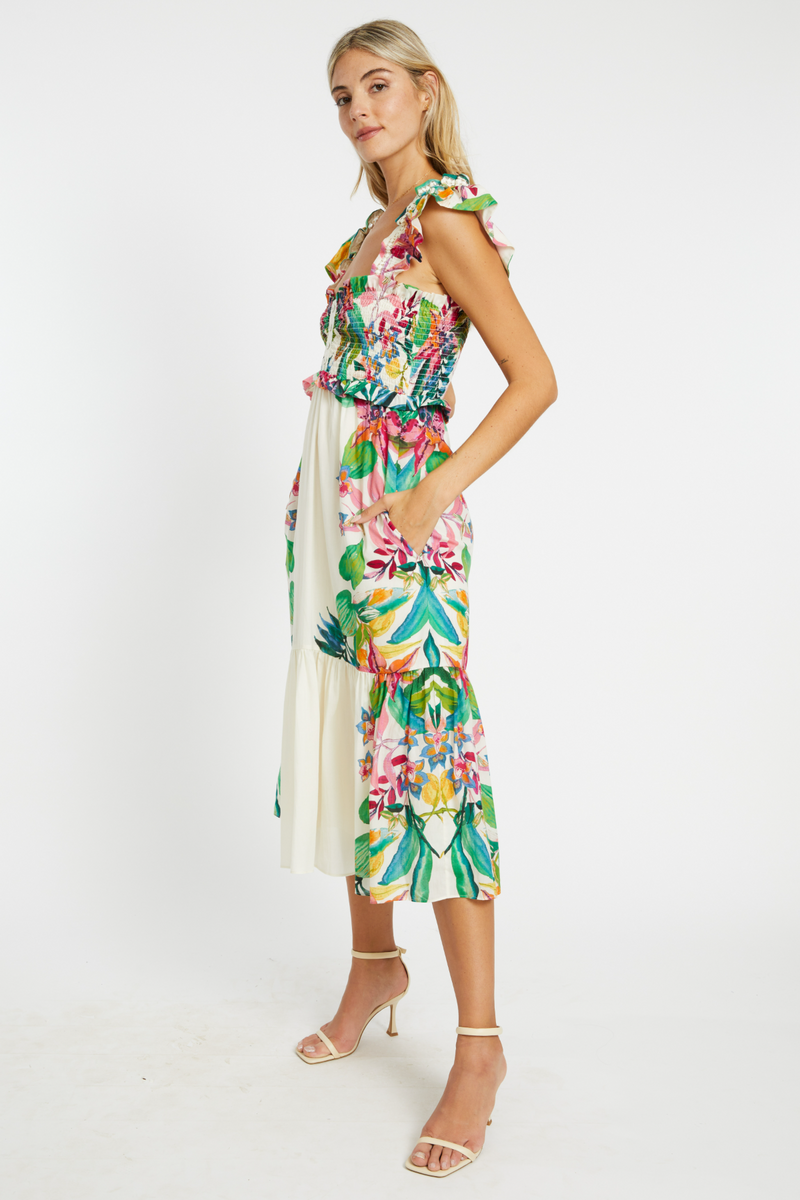 Beige NYX Dress in Amakhala Midi Dress