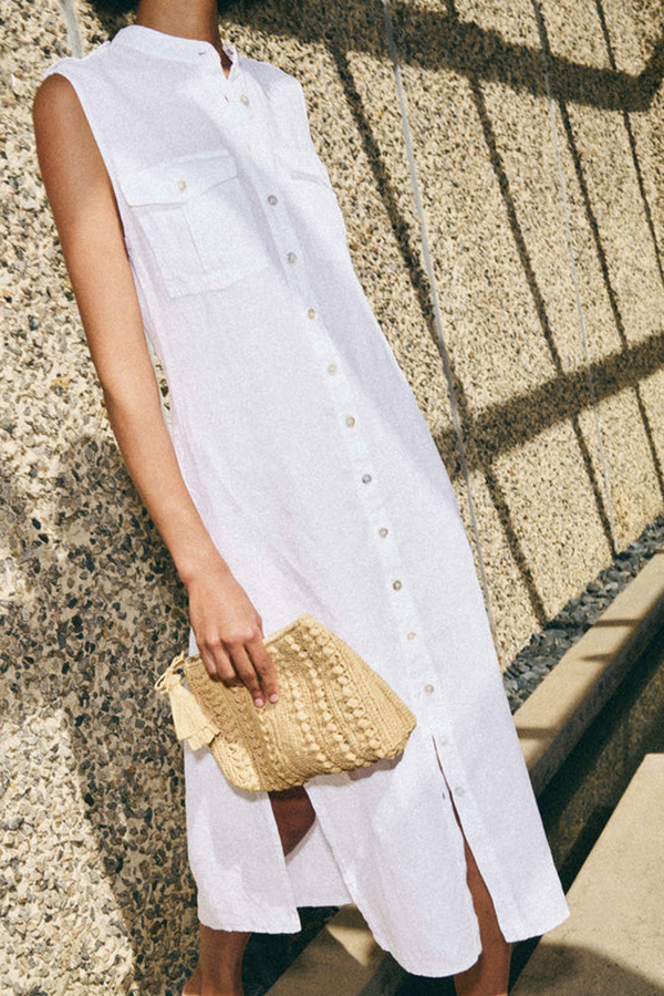 Light Gray Carina Sleeveless Dress Midi Dress