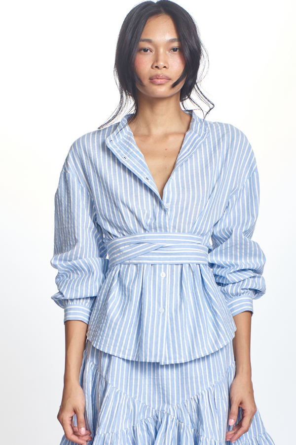 Big Sky Shirt in Blue/White Stripe