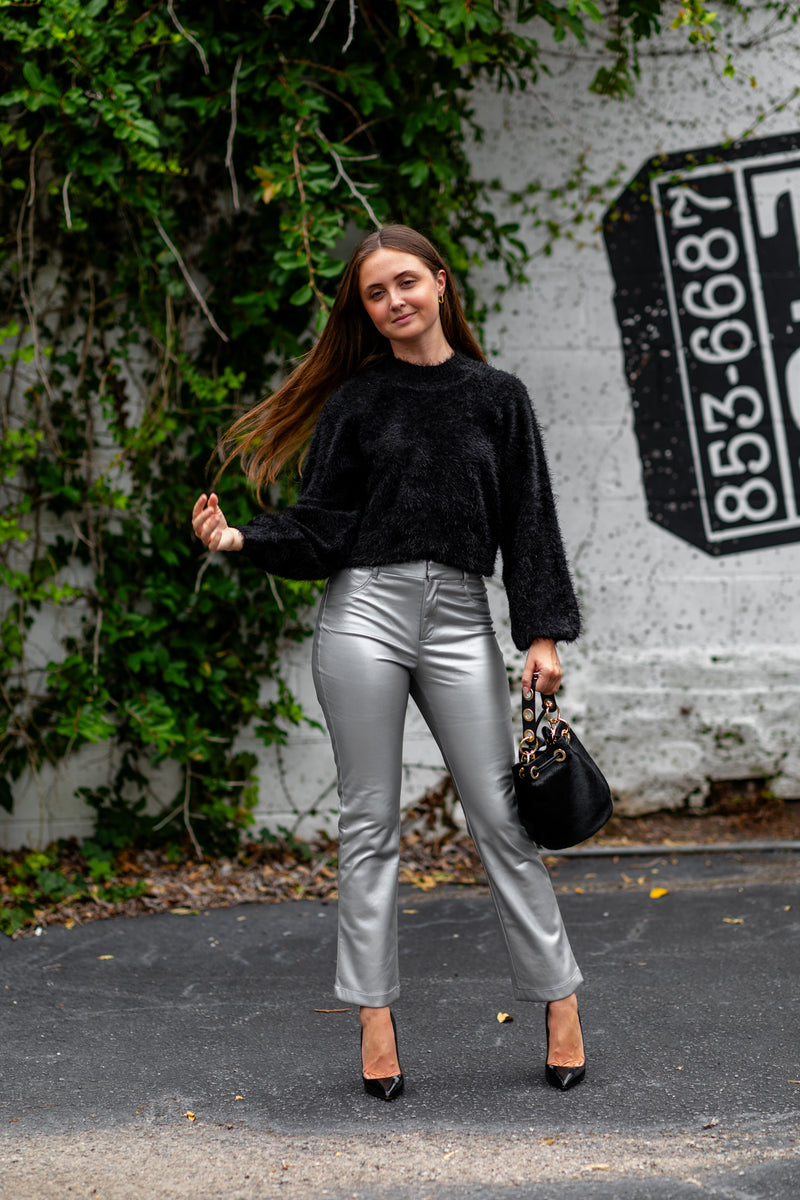 Dark Slate Gray Paz Vegan Leather Pant Pant