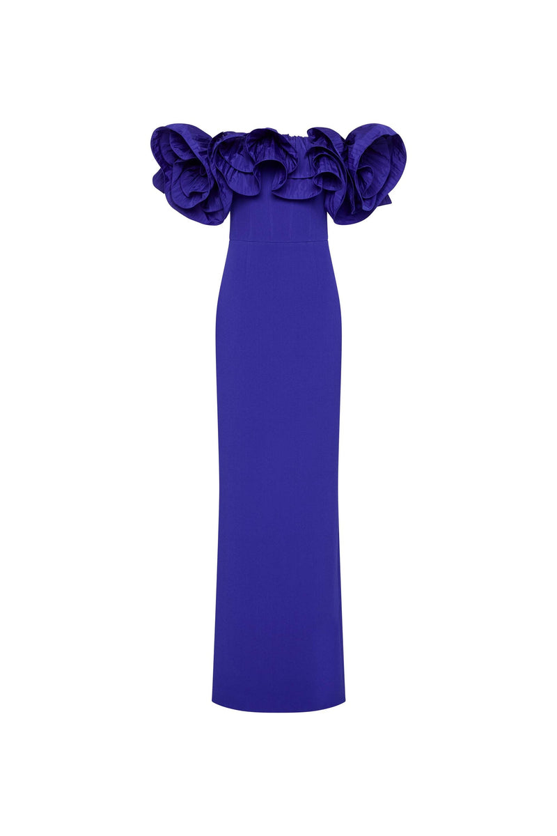 Dark Slate Blue Cora | Taffeta Gown Formal Dress