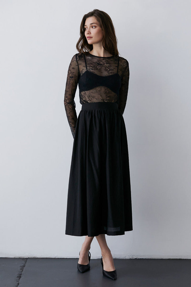 Gray Faye Skirt Midi Skirt