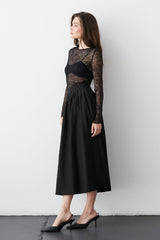 Dark Slate Gray Faye Skirt Midi Skirt