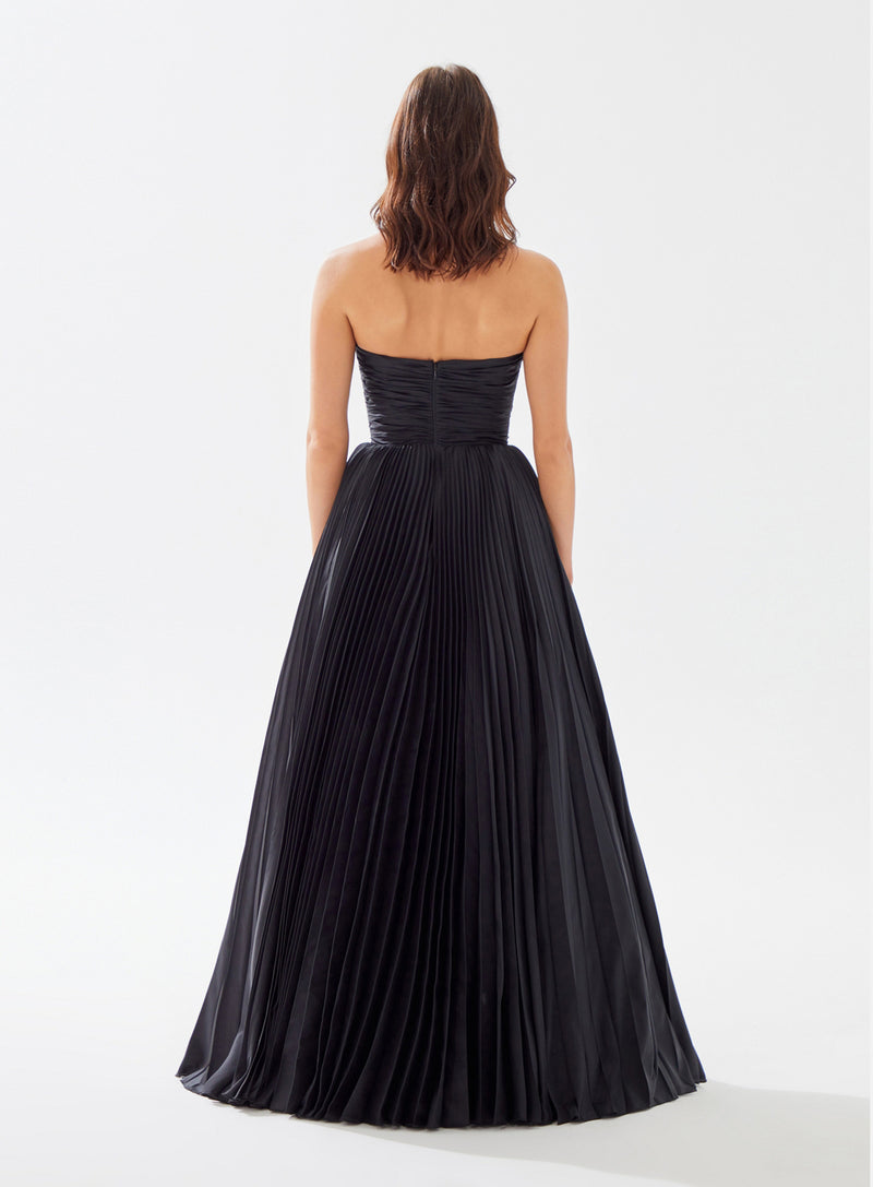 Black Candide Elbise | Taffeta Gown Formal Dress