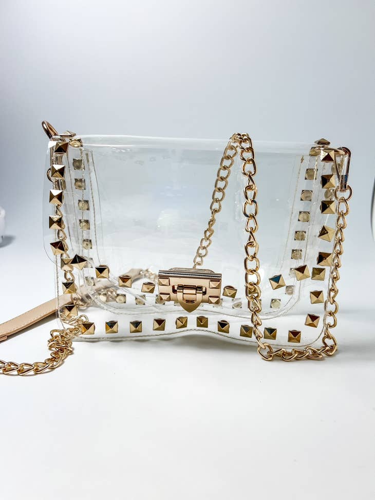 Light Gray Camila Clear Crossbody Handbags