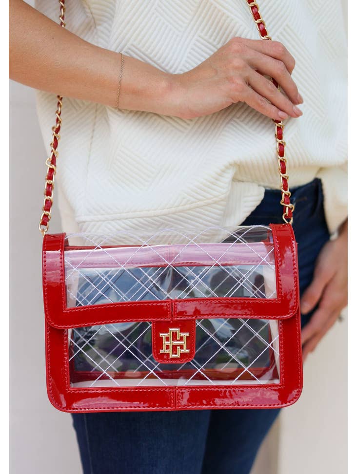 Gray Quinn Quilted Clear Bag Handbags