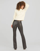 Light Gray Leather-Like Flare Pant Pant