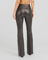 Dark Slate Gray Leather-Like Flare Pant Pant