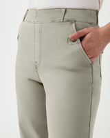 Gray Stretch Twill Cropped Wide Leg Pant Pant