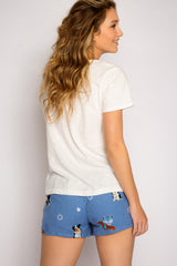 Light Gray Hanukkah Dogs Flannel Shorts Short