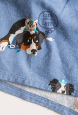 Light Slate Gray Hanukkah Dogs Flannel Shorts Short