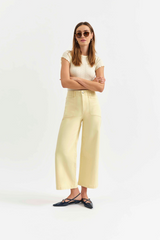 Beige Valley Girl Wide Leg Ankle | Sunny Jeans