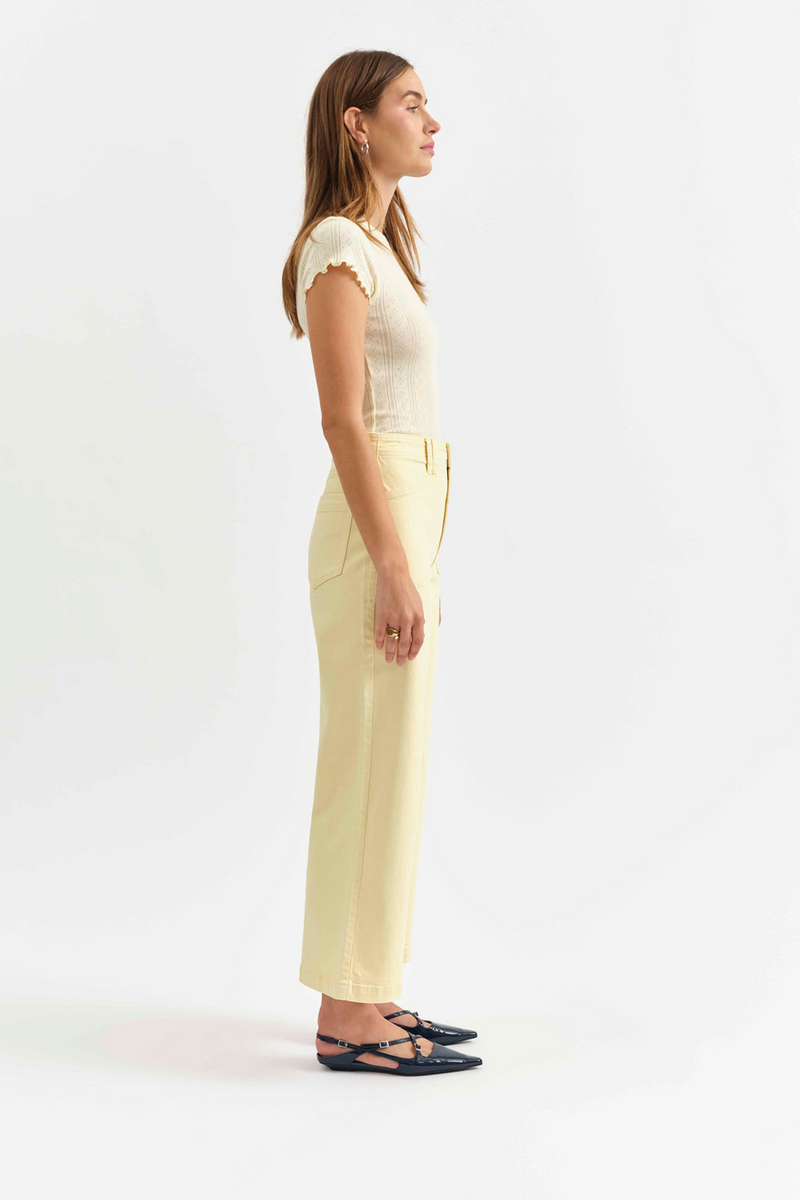 Beige Valley Girl Wide Leg Ankle | Sunny Jeans