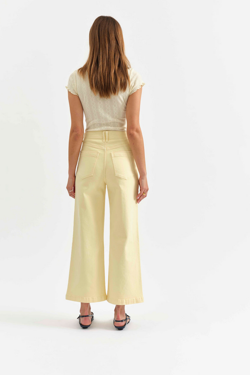 Beige Valley Girl Wide Leg Ankle | Sunny Jeans