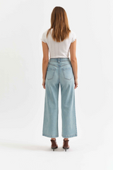White Smoke Valley Girl Wide Leg Ankle | Romcom Jeans