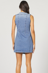 Light Gray Sabrina Denim Dress Mini Dress
