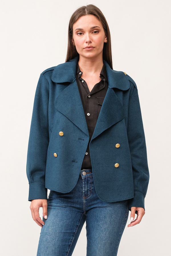 Dark Slate Gray Valencia Button Down Jacket Jacket