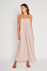 Light Gray Rosalyn Dress in Sedona Stripe Maxi Dress