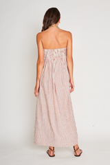 Light Gray Rosalyn Dress in Sedona Stripe Maxi Dress