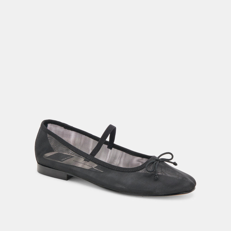 White Smoke Cadel Ballet Flats | Onyx Mesh flats