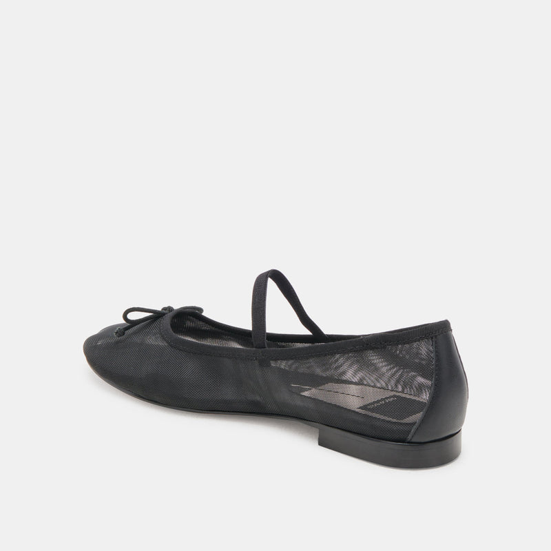 White Smoke Cadel Ballet Flats | Onyx Mesh flats