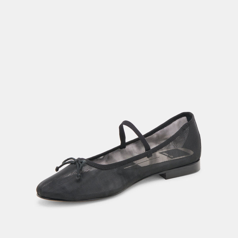 White Smoke Cadel Ballet Flats | Onyx Mesh flats