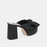 Dark Slate Gray Blair Heels | Onyx Satin Heel