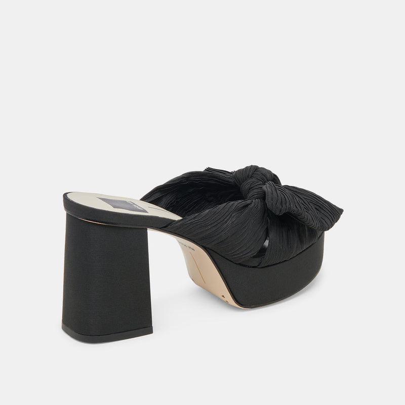 Dark Slate Gray Blair Heels | Onyx Satin Heel