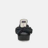 White Smoke Blair Heels | Onyx Satin Heel
