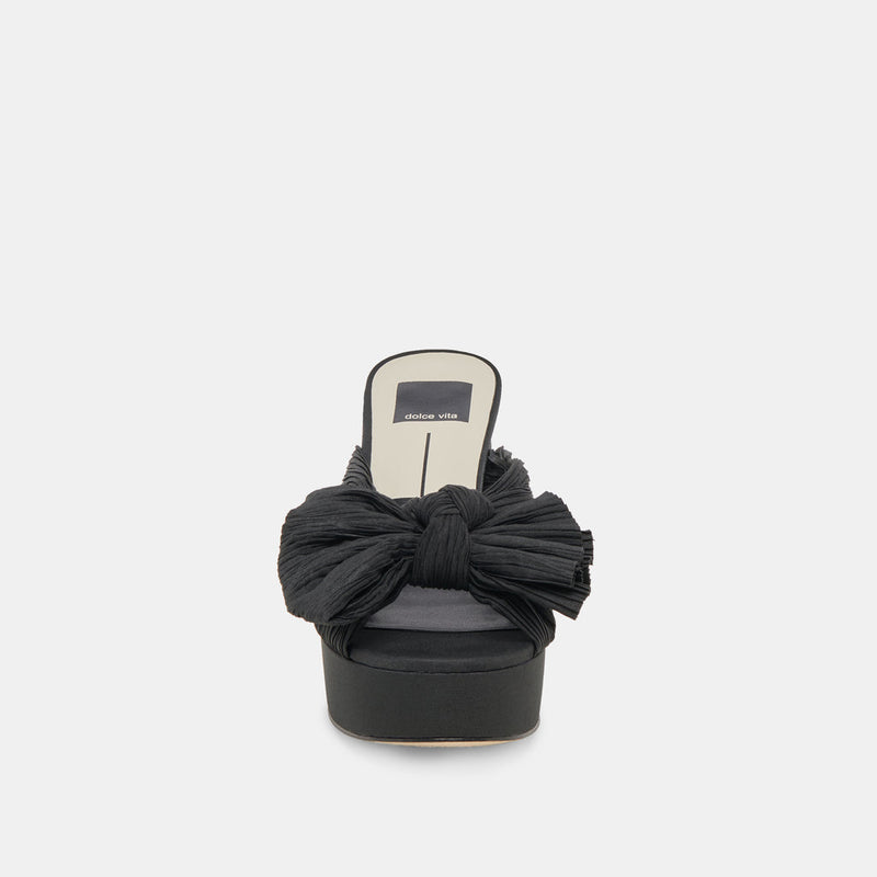 White Smoke Blair Heels | Onyx Satin Heel