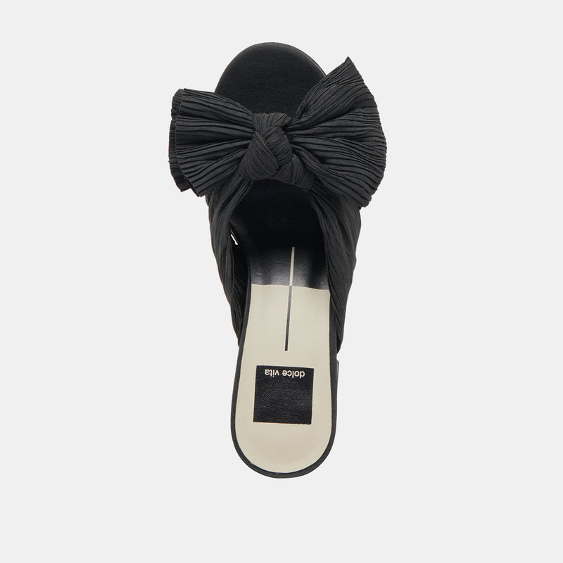 White Smoke Blair Heels | Onyx Satin Heel
