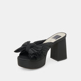Dark Slate Gray Blair Heels | Onyx Satin Heel