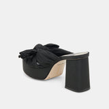 Dark Slate Gray Blair Heels | Onyx Satin Heel