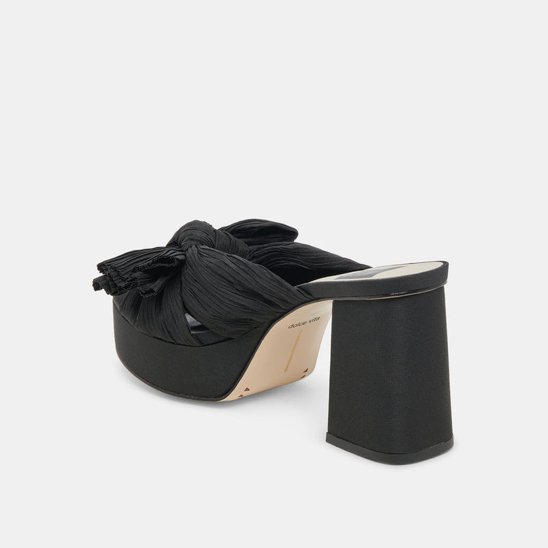 Dark Slate Gray Blair Heels | Onyx Satin Heel