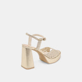 White Smoke Peyten Heels| Light Gold Woven Stella Heel