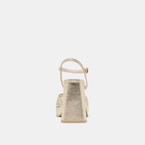 White Smoke Peyten Heels| Light Gold Woven Stella Heel