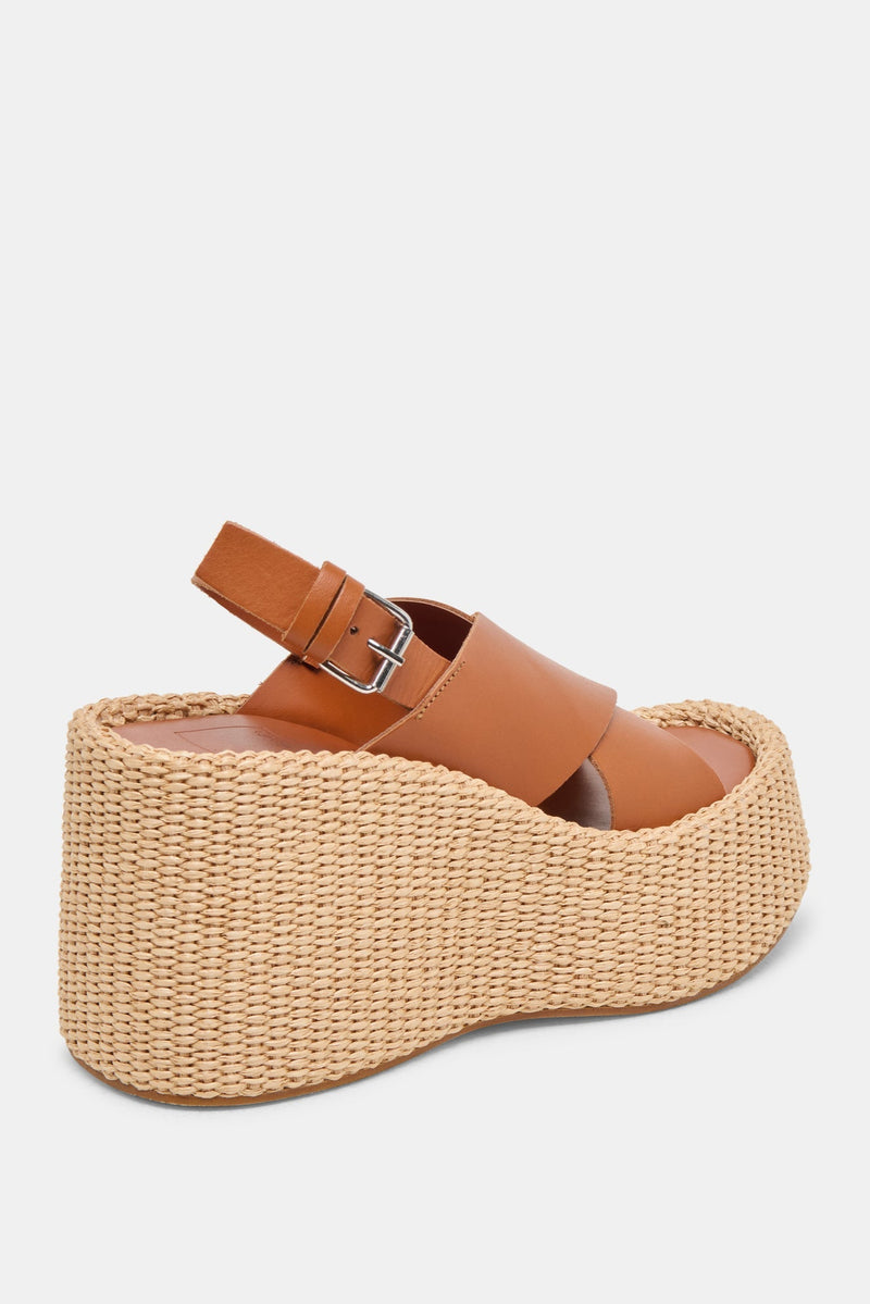 Beige Skylar Wedges Brown Leather Wedges