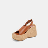 White Smoke Skylar Wedges Brown Leather Wedges